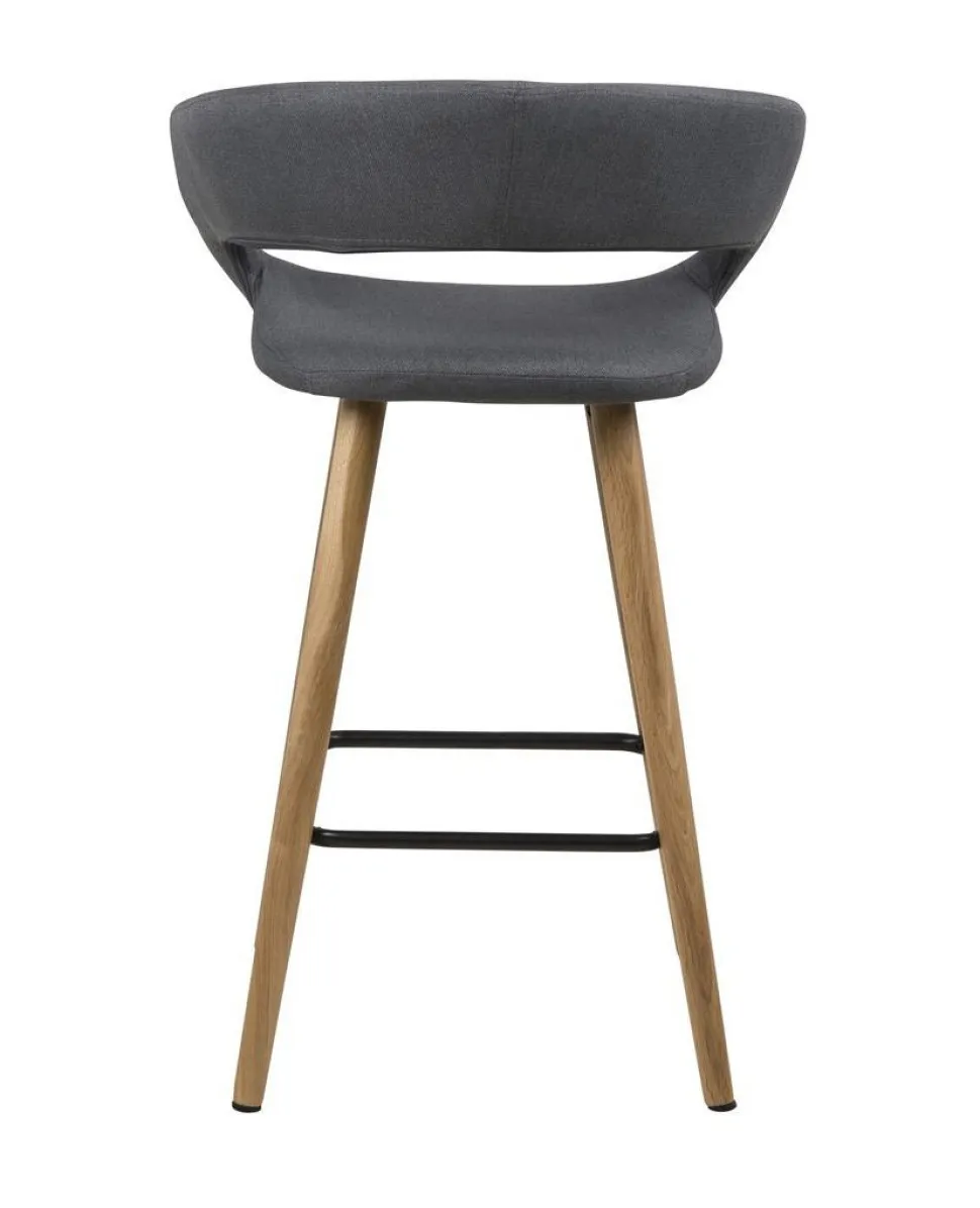 Stołek barowy Grace low szary ciemny tapicerowany