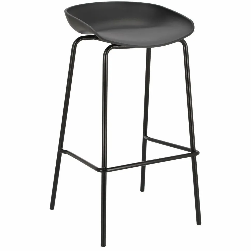 Stołek barowy Grego czarny nowoczesny 75cm