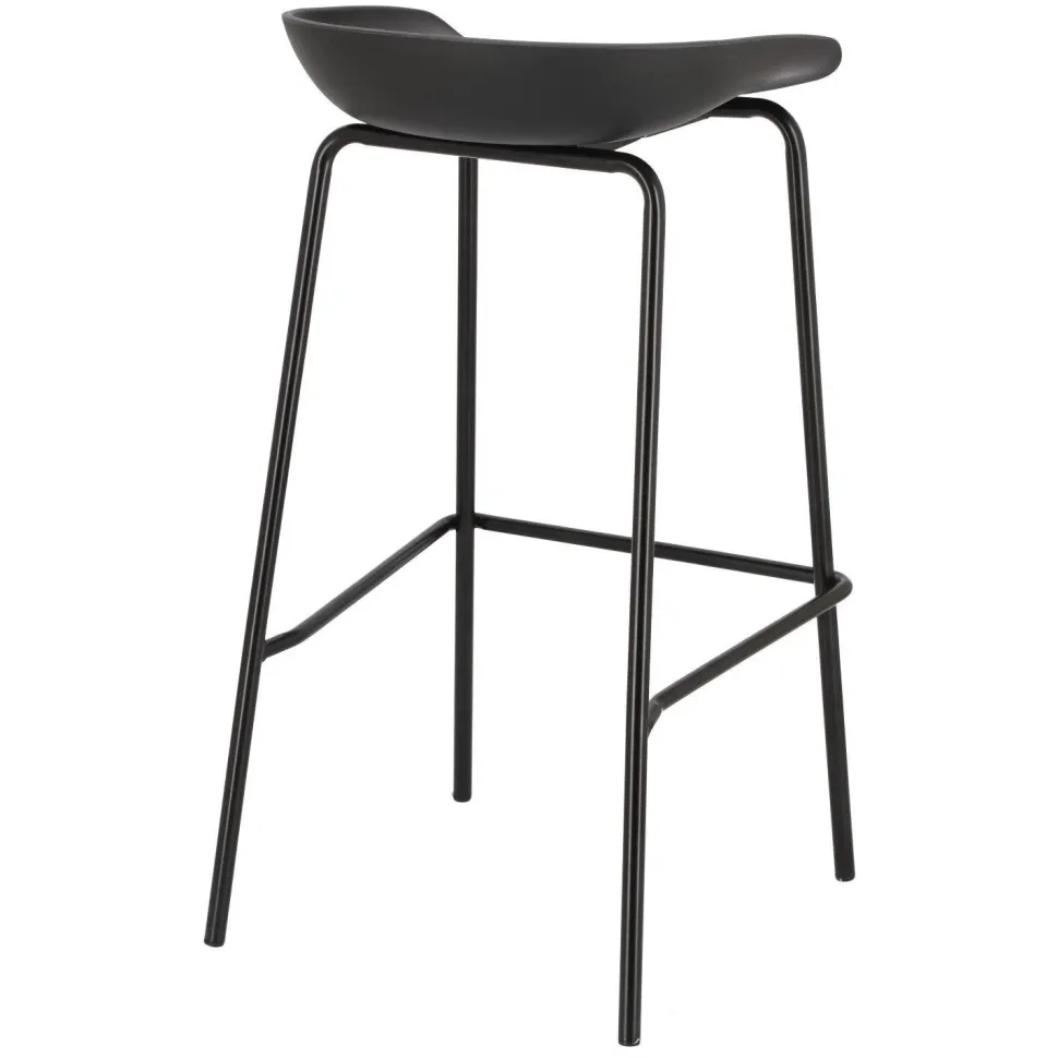 Stołek barowy Grego czarny nowoczesny 75cm