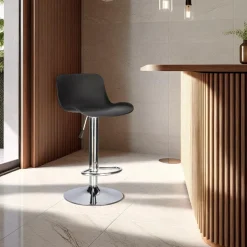 Stołek barowy Inge czarny/ chrom