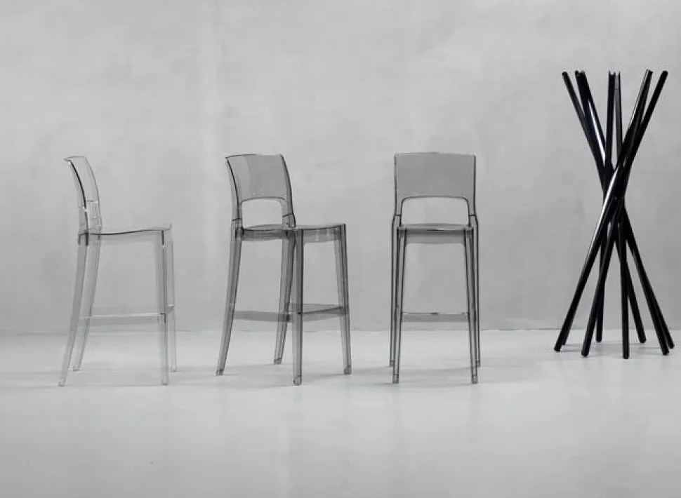 Stołek barowy Isy transparentny