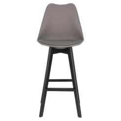 Stołek barowy Norden wood black high PP   ciemny szary