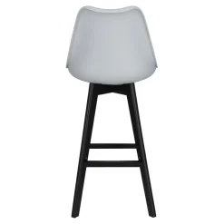 Stołek barowy Norden wood black high PP szary