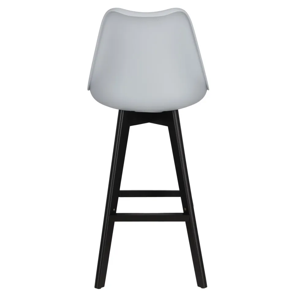 Stołek barowy Norden wood black high PP szary