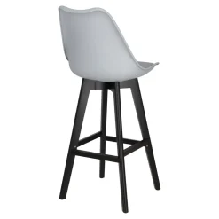 Stołek barowy Norden wood black high PP szary