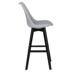 Stołek barowy Norden wood black high PP szary