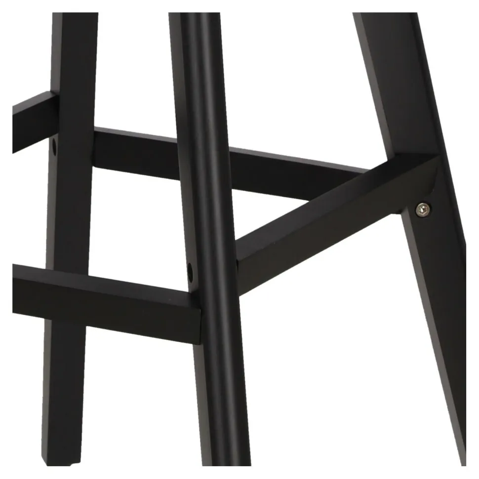 Stołek barowy Norden wood black high PP szary