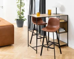 Stołek barowy Oregon PU brandy loftowy