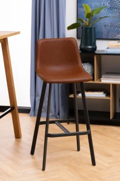 Stołek barowy Oregon PU brandy Low loftowy