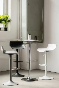 Stołek barowy regulowany Bar One Simplet szary mat