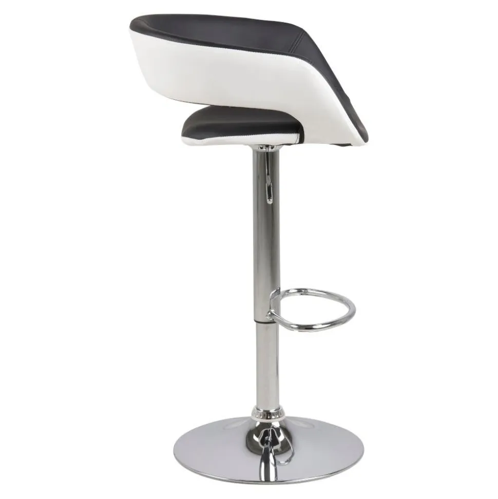 Stołek barowy Regulowany Grace biały/czarny