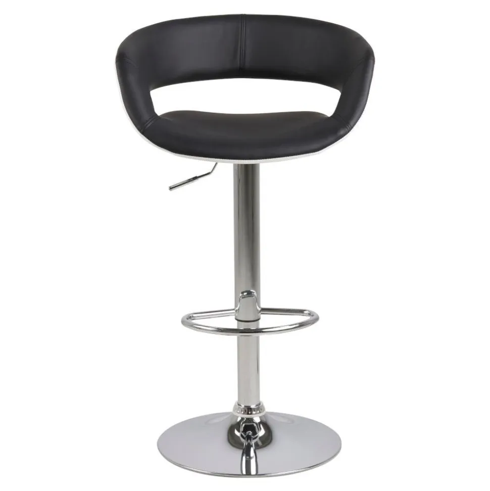 Stołek barowy Regulowany Grace biały/czarny