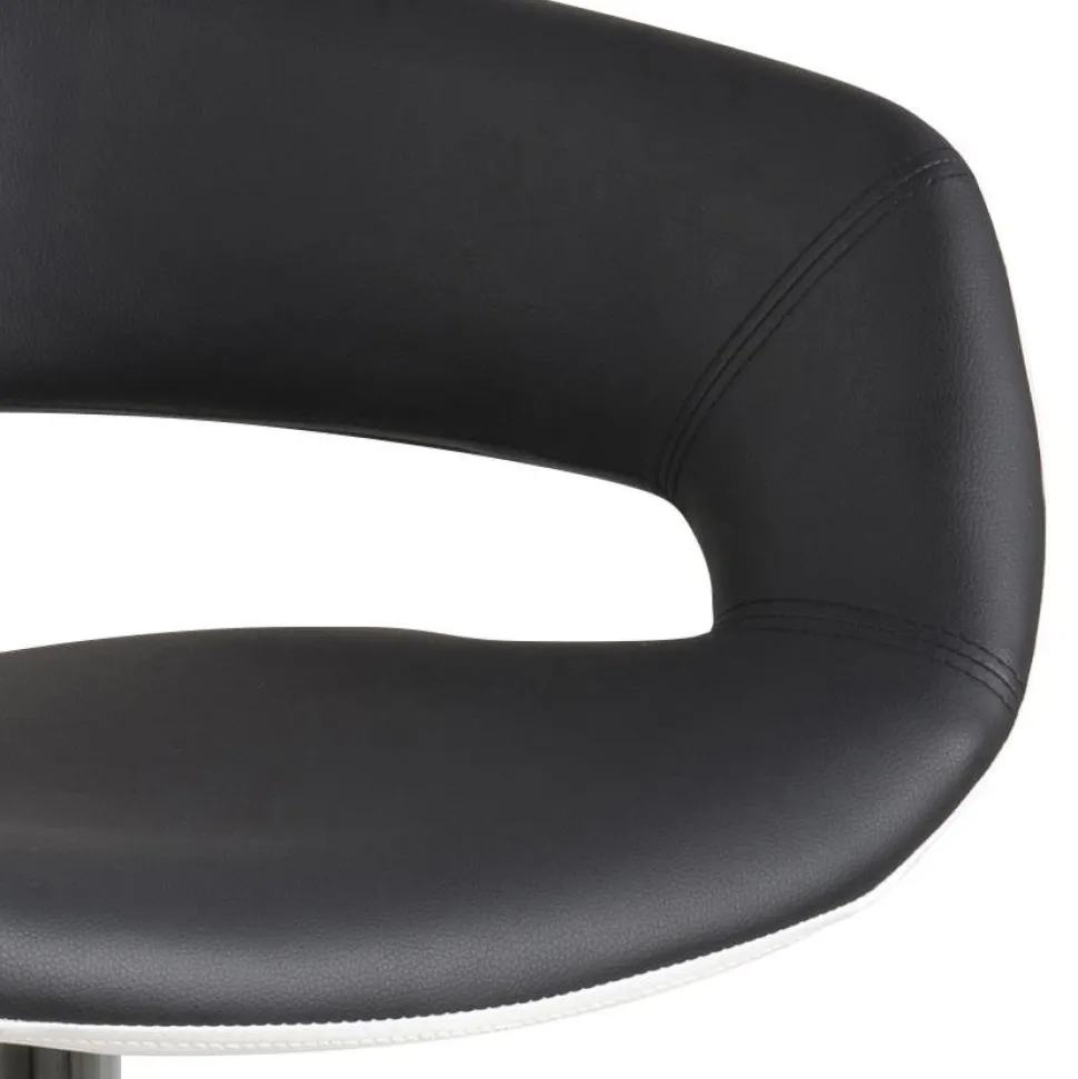 Stołek barowy Regulowany Grace biały/czarny