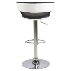 Stołek barowy Regulowany Grace biały/czarny