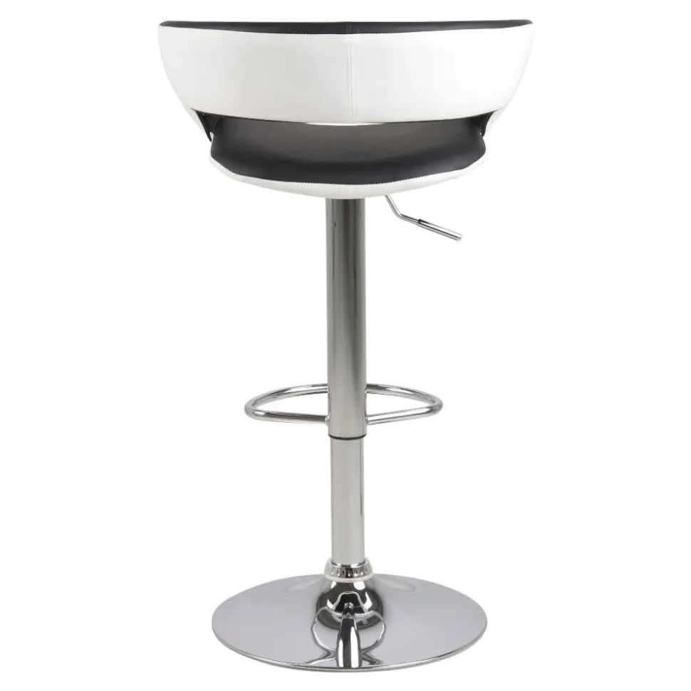 Stołek barowy Regulowany Grace biały/czarny