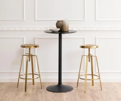 Stołek barowy regulowany Goose złoty