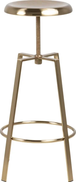 Stołek barowy regulowany Goose złoty