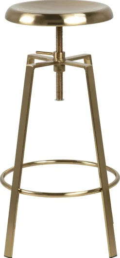 Stołek barowy regulowany Goose złoty