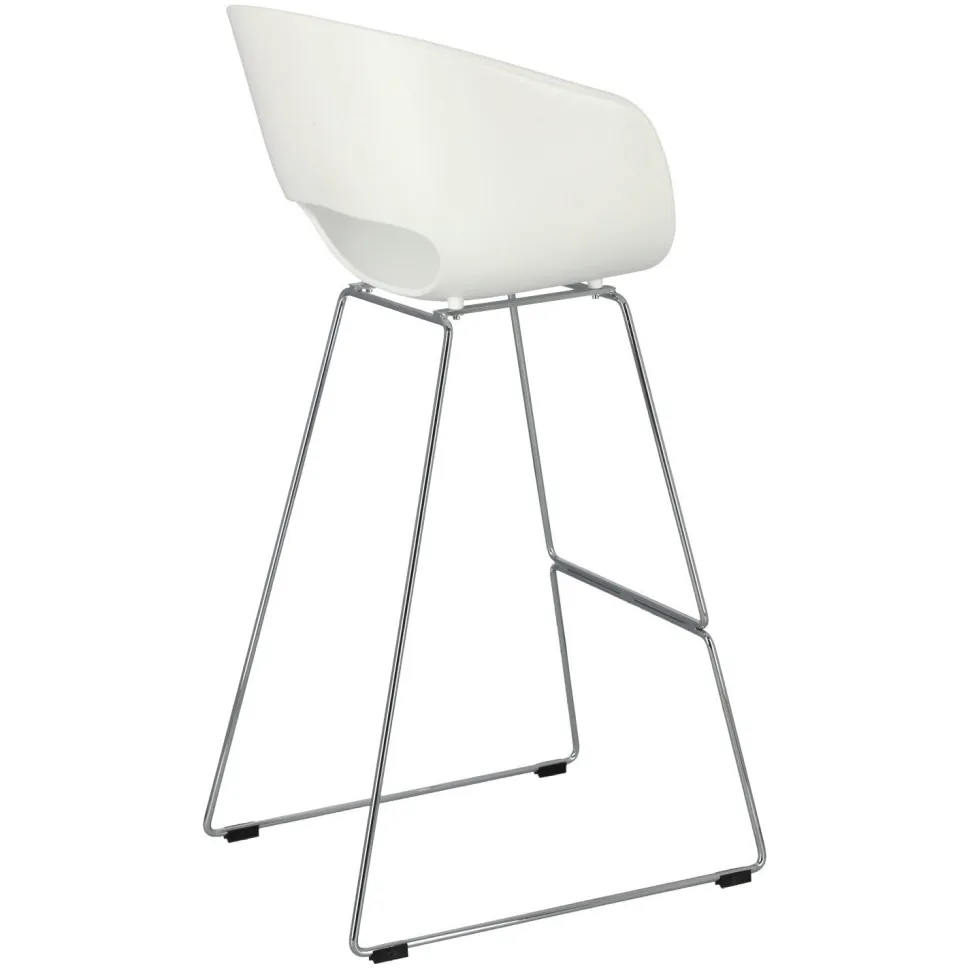 Stołek barowy Shell biały glamour