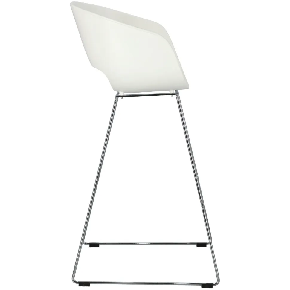 Stołek barowy Shell biały glamour