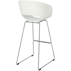 Stołek barowy Shell biały glamour