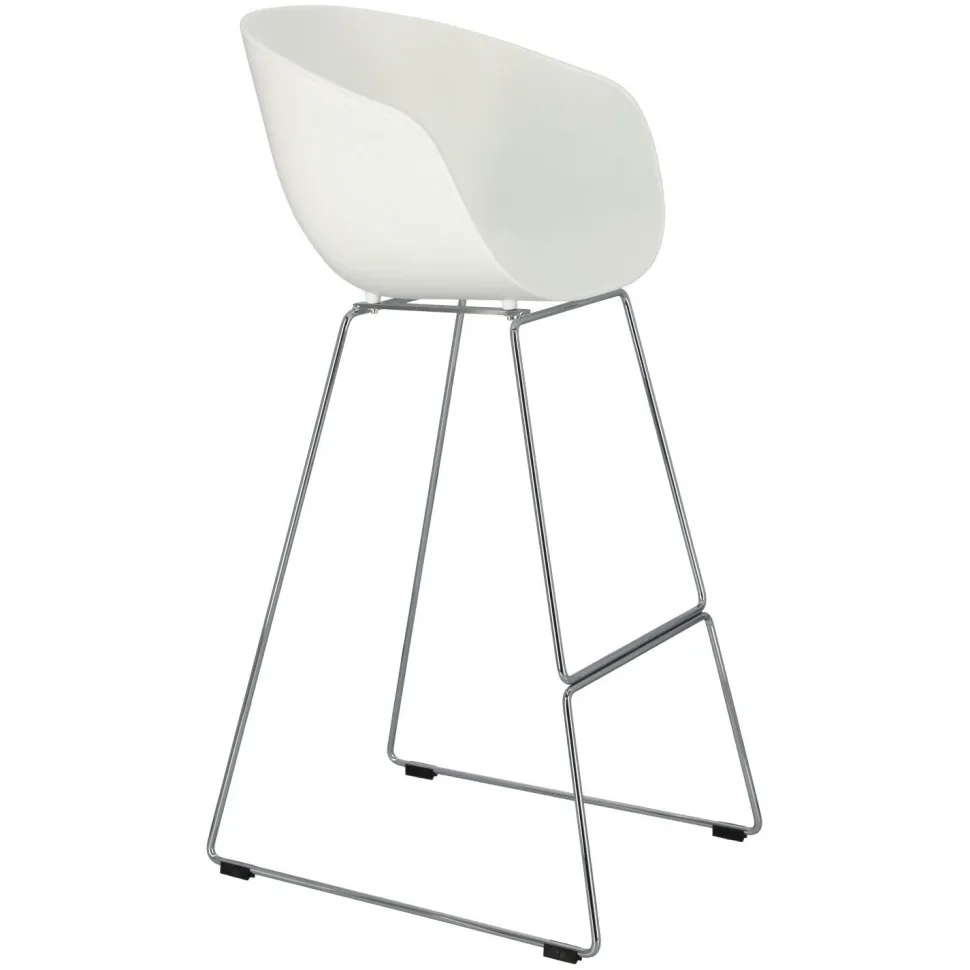 Stołek barowy Shell biały glamour