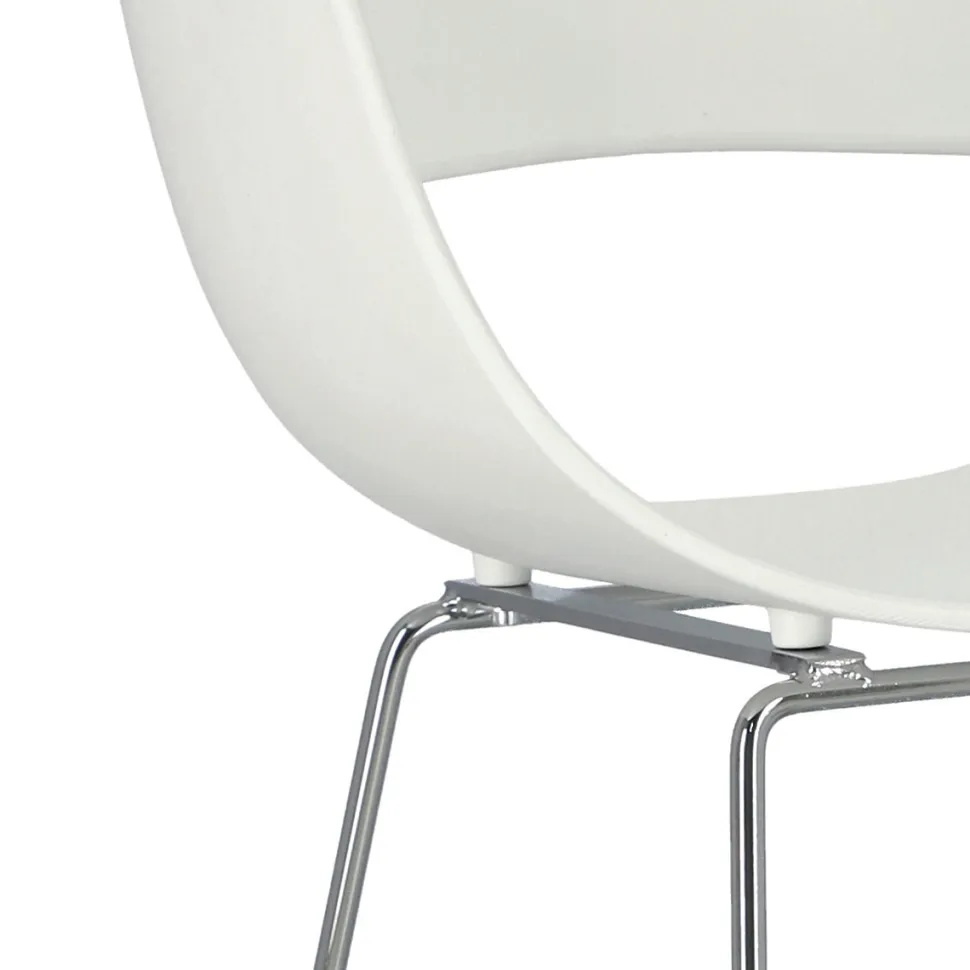 Stołek barowy Shell biały glamour