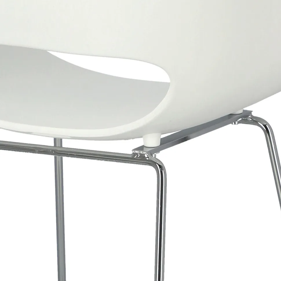 Stołek barowy Shell biały glamour