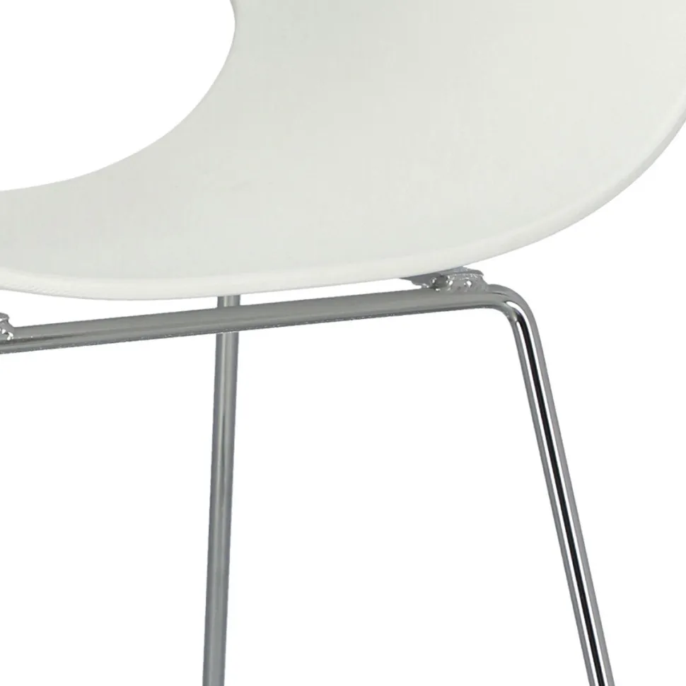 Stołek barowy Shell biały glamour