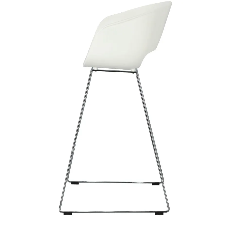 Stołek barowy Shell biały glamour