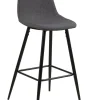 Stołek barowy Wilma wysoki szary ciemny / czarny tapicerowany