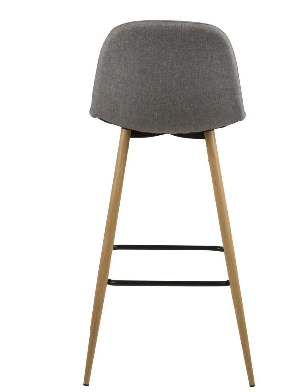 Stołek barowy Wilma wysoki szary jasny/ dąb tapicerowany