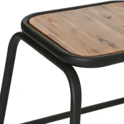 Stołek Edena akacja/metal