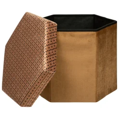 Stołek Jiling sześciokątny żółty