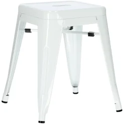 Stołek Paris biały inspirowany Tolix