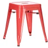 Stołek Paris czerwony inspirowany Tolix