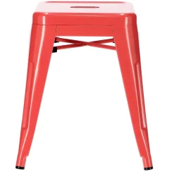 Stołek Paris czerwony inspirowany Tolix
