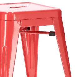 Stołek Paris czerwony inspirowany Tolix