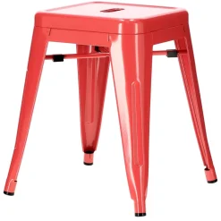 Stołek Paris czerwony inspirowany Tolix