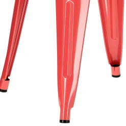 Stołek Paris czerwony inspirowany Tolix