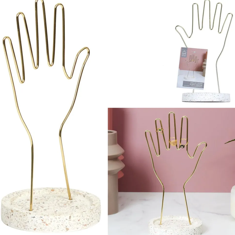 Stojak na biżuterię Arty złoty/ terrazzo