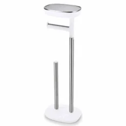 Stojak na papier toaletowy JJ biały/srebrny