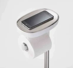 Stojak na papier toaletowy JJ biały/srebrny