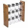 Stojak na przyprawy Bambou z 12 szklanymi słoikami