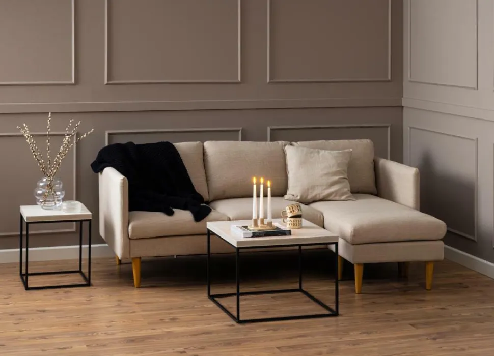 Stolik Barossa 40x40cm beżowy trawertyn