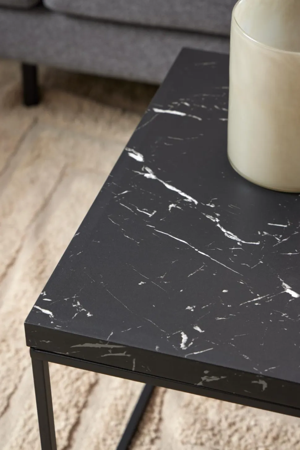 Stolik Barossa 110x55cm czarny marmur