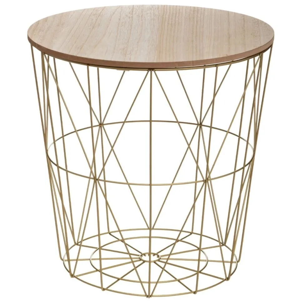 Stolik boczny Kumi naturalny/złoty