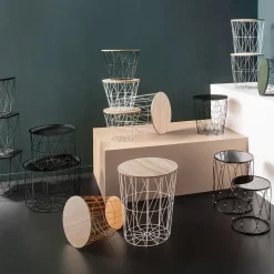 Stolik boczny Kumi niski naturalny/czarny