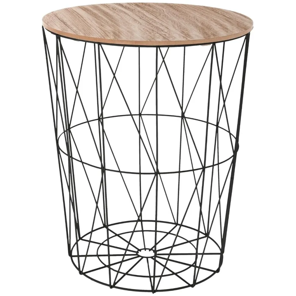 Stolik boczny Kumi wysoki naturalny/czarny