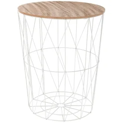 Stolik boczny Kumi wysoki naturalny/biały